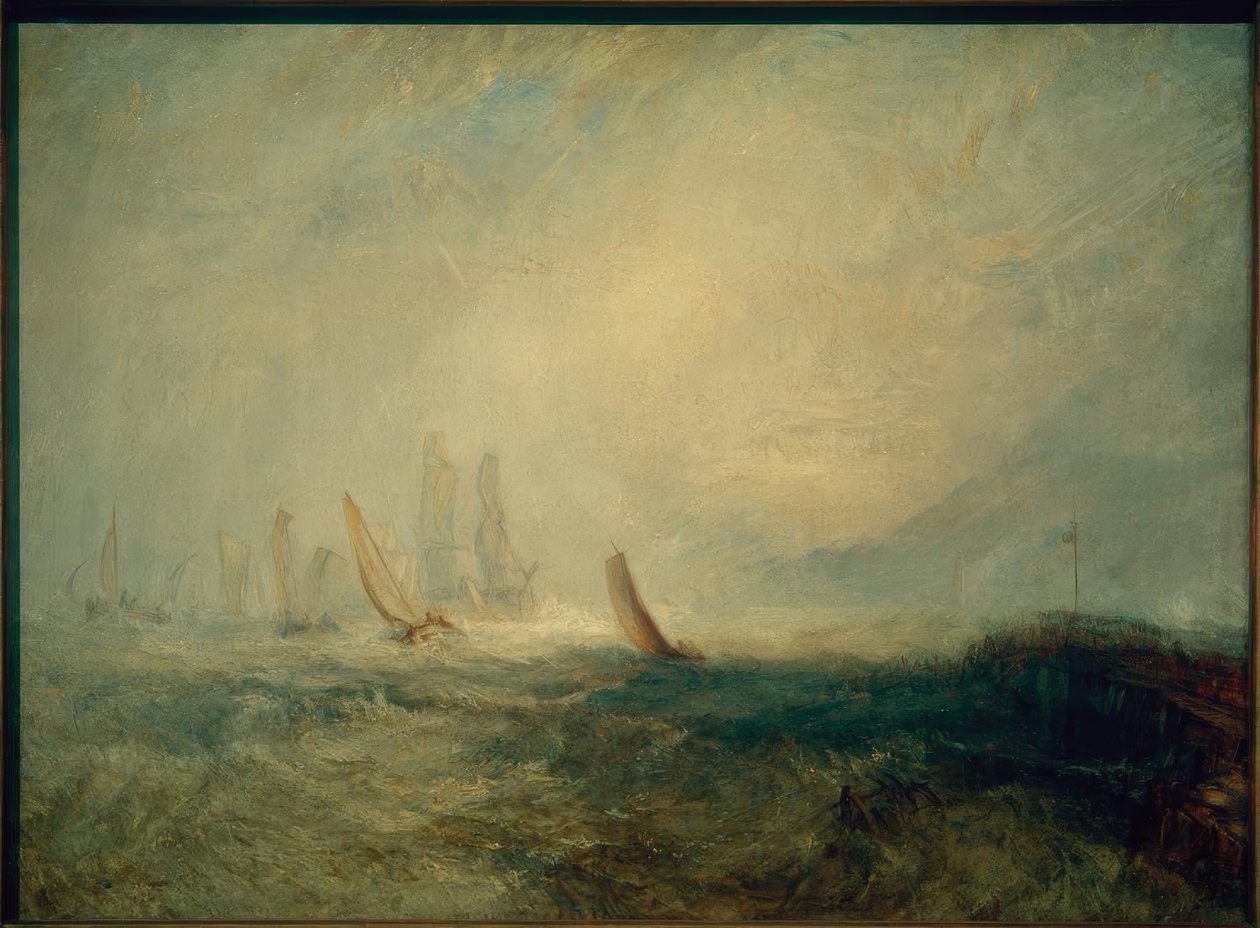 Barcos de pesca que transportam um navio com deficiência para Port Ruysdael de Joseph Mallord William Turner