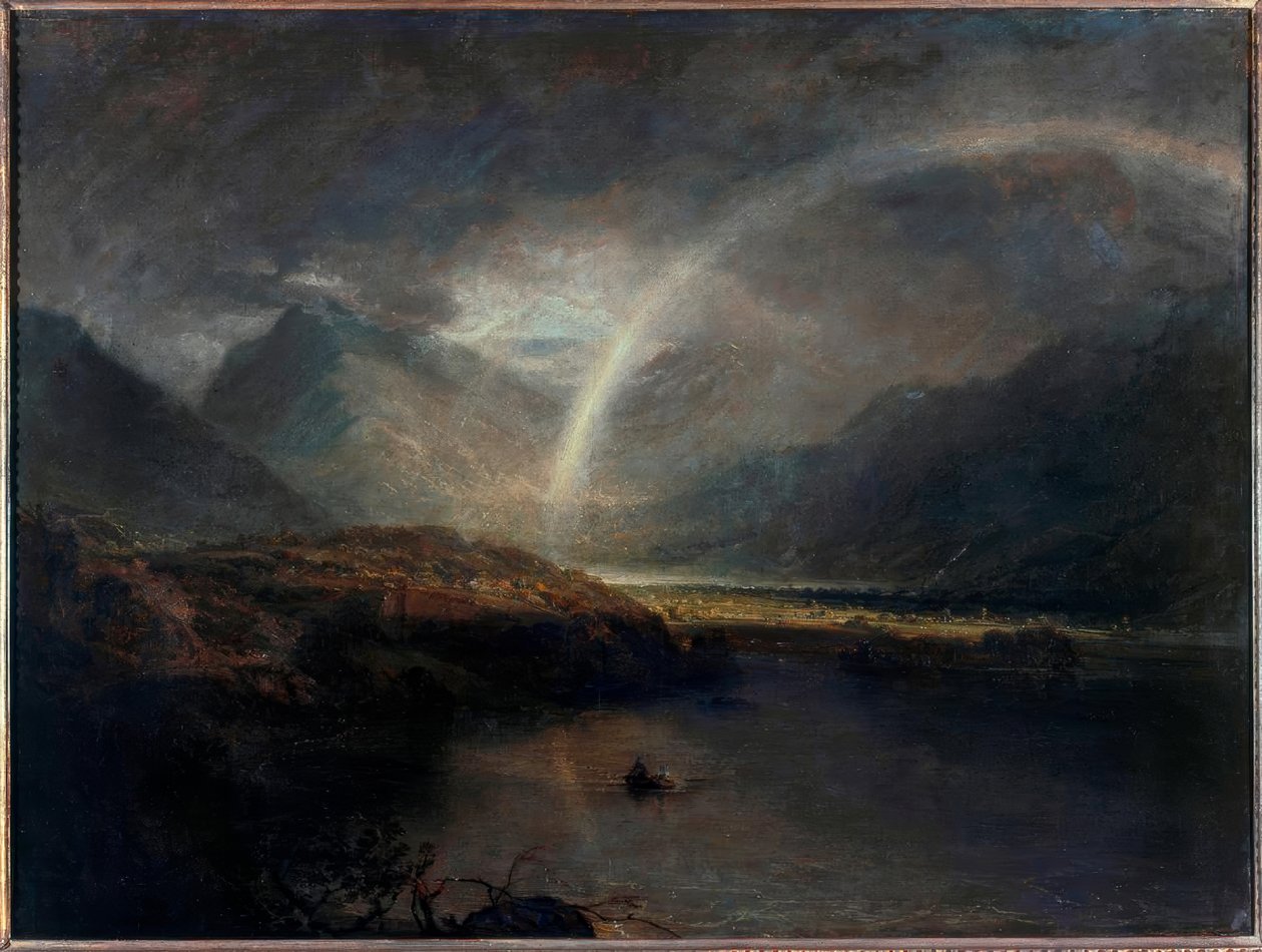 Lago Buttermere, com parte de Cromackwater, Cumberland, um chuveiro de Joseph Mallord William Turner