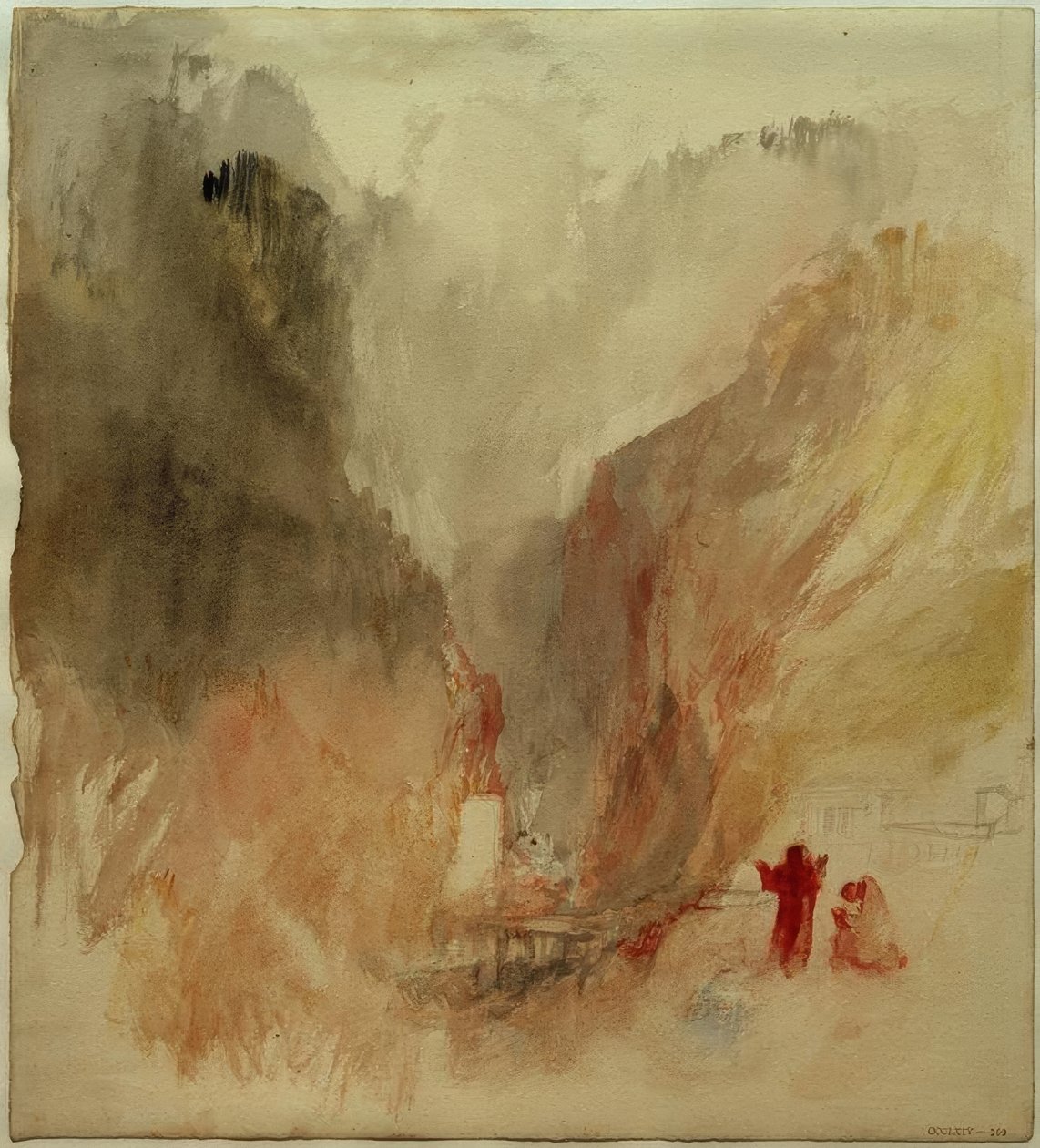 Olhando para o desfiladeiro em Pre-Saint Didier de Joseph Mallord William Turner