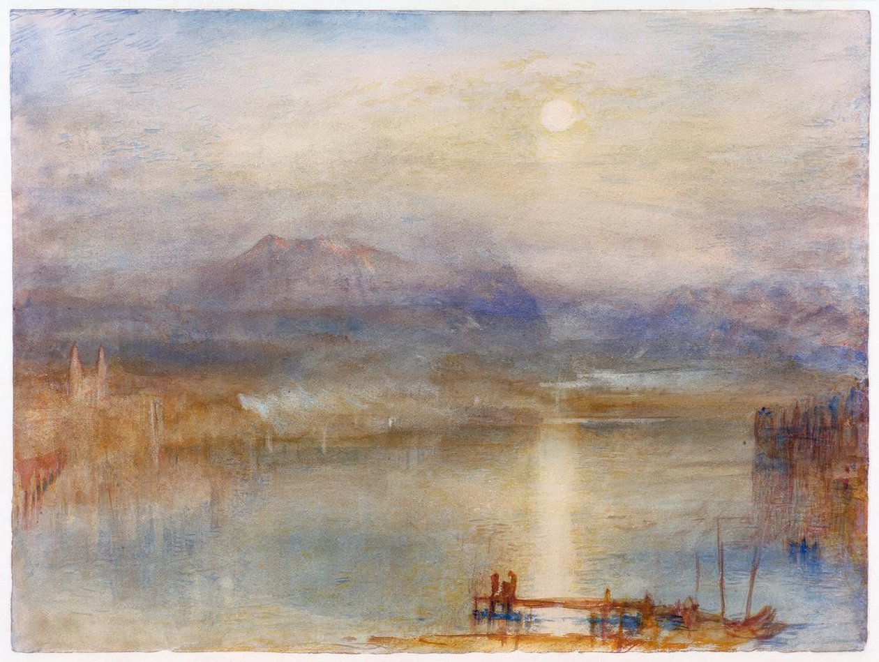 Luar sobre o lago de Lucerna, contra o pano de fundo da de Joseph Mallord William Turner
