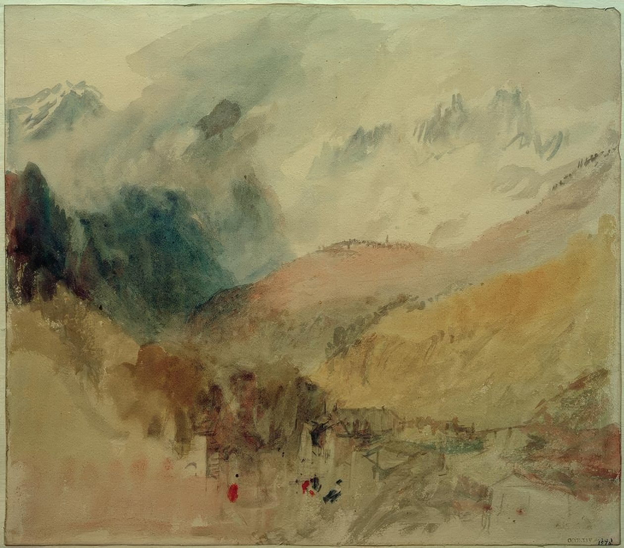Mont-Blanc e le Chetif olhando para Pre-Saint Didier no Val d&39;Aosta de Joseph Mallord William Turner