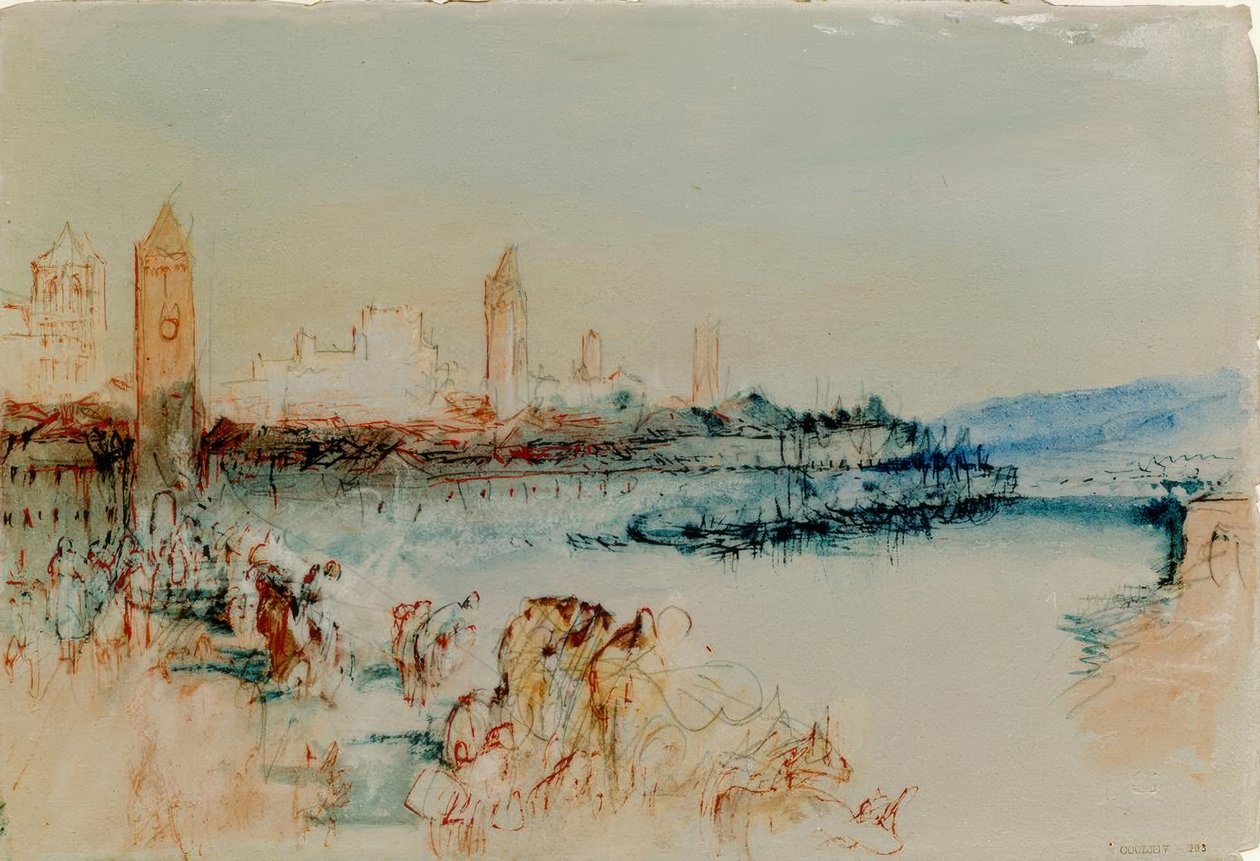 Regensburg visto da ponte de Joseph Mallord William Turner