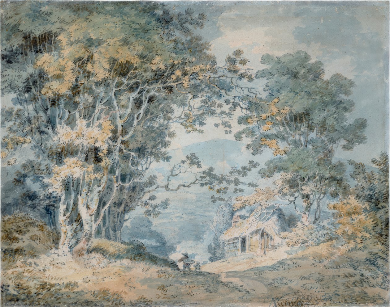 Rústicos em uma trilha do país em Hindhead, Surrey de Joseph Mallord William Turner