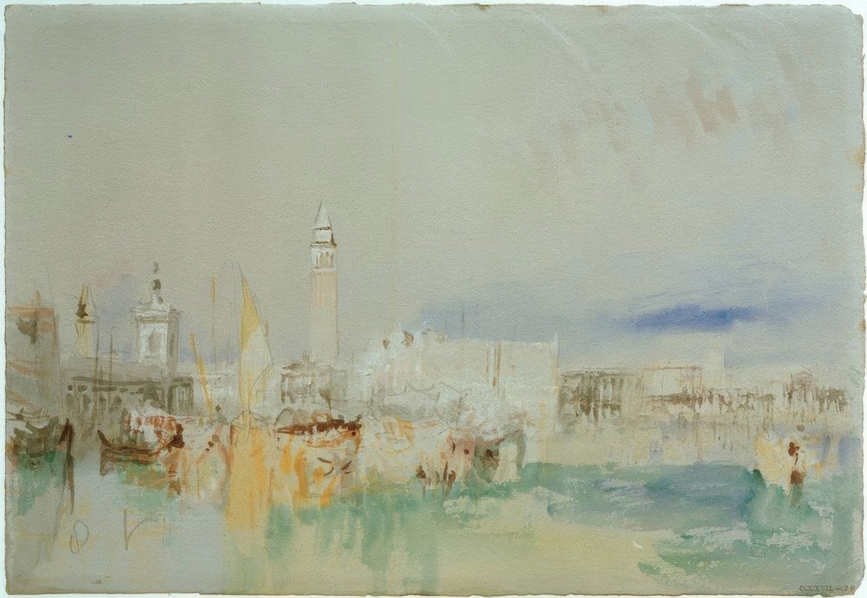 O Dogana, o Campanile de San Marco e o Palácio Ducal de Joseph Mallord William Turner