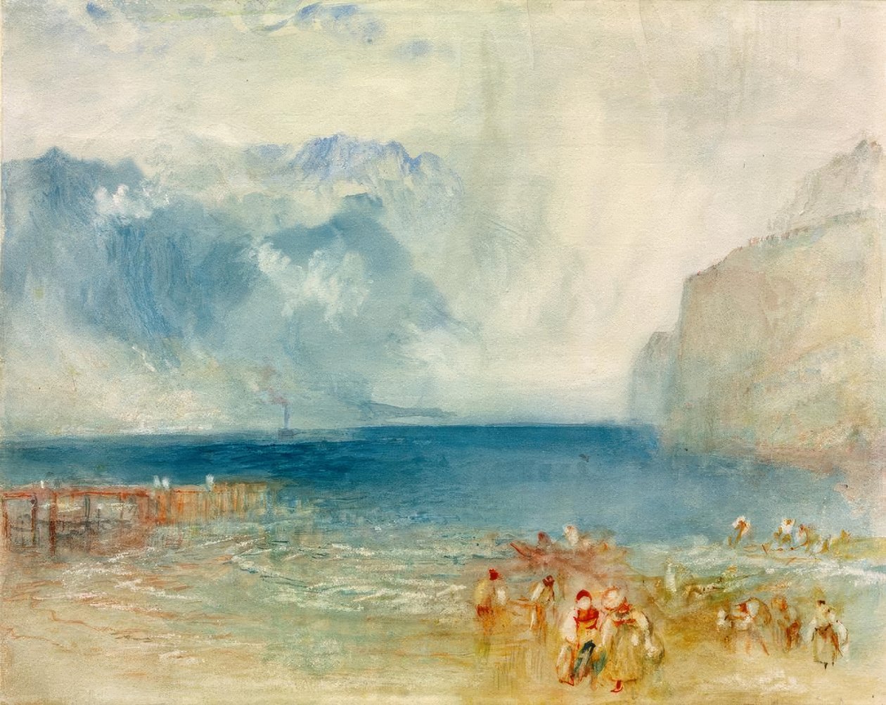O primeiro navio a vapor no lago de Lucerna de Joseph Mallord William Turner