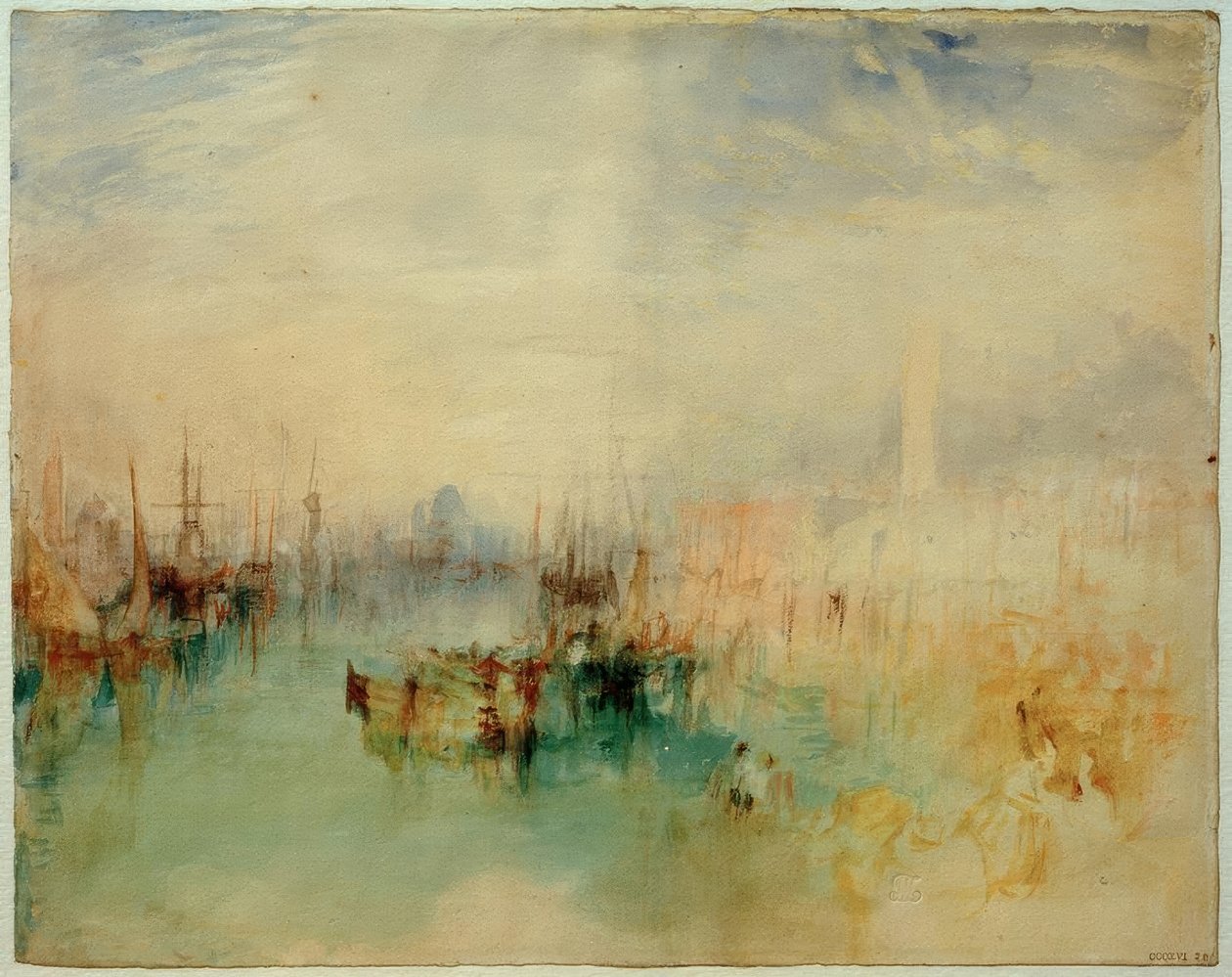 Veneza: Embarque no Riva degli Schiavoni, perto da Ponte dellArsenale de Joseph Mallord William Turner