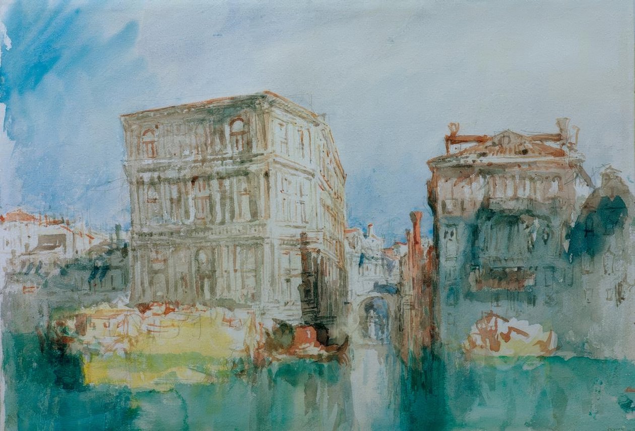 Veneza: Casa Grimani e Rio San Luca no Grand cana de Joseph Mallord William Turner