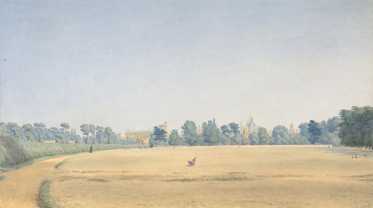 Vista do Parque Universitário olhando para New College, Oxford, depois de 1825. de Joseph Mallord William Turner