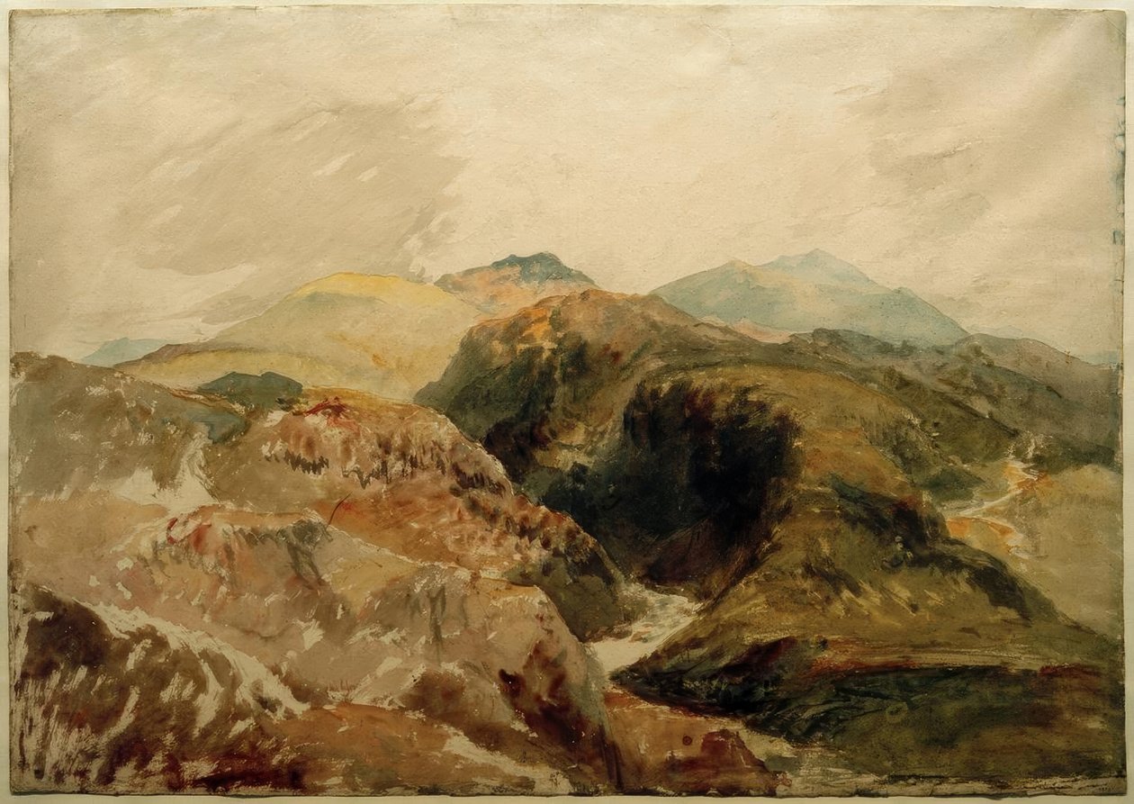 O Aran e Snowdon das encostas de Moel Hebog de Joseph Mallord William Turner
