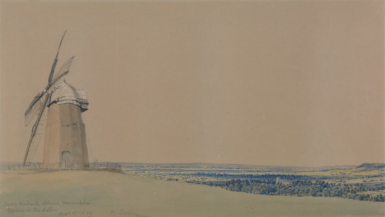 Tysoe Windmill and Church, Warwickshire de William Turner of Oxford
