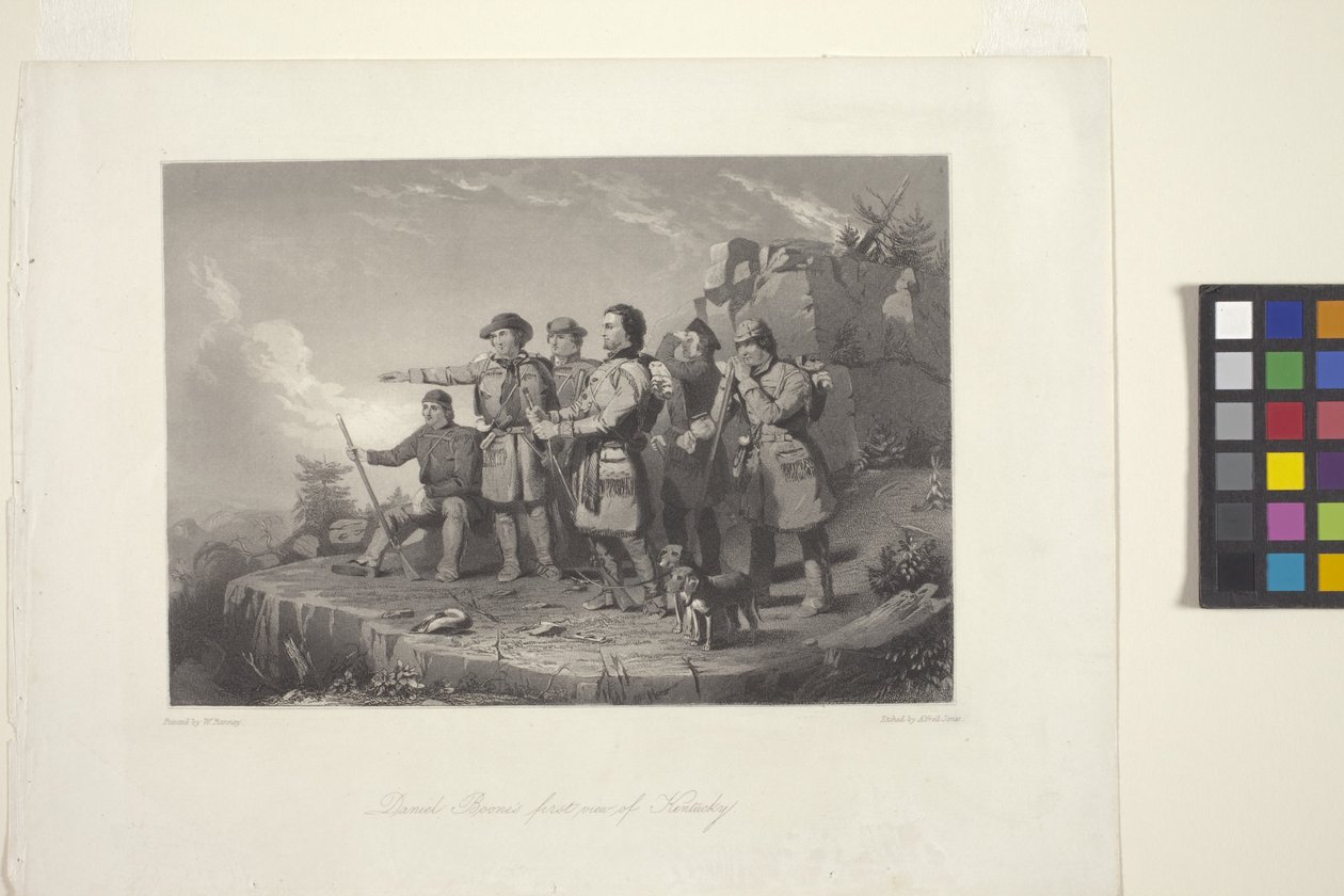 A primeira vista de Daniel Boone do Kentucky de William Tylee (after) Ranney