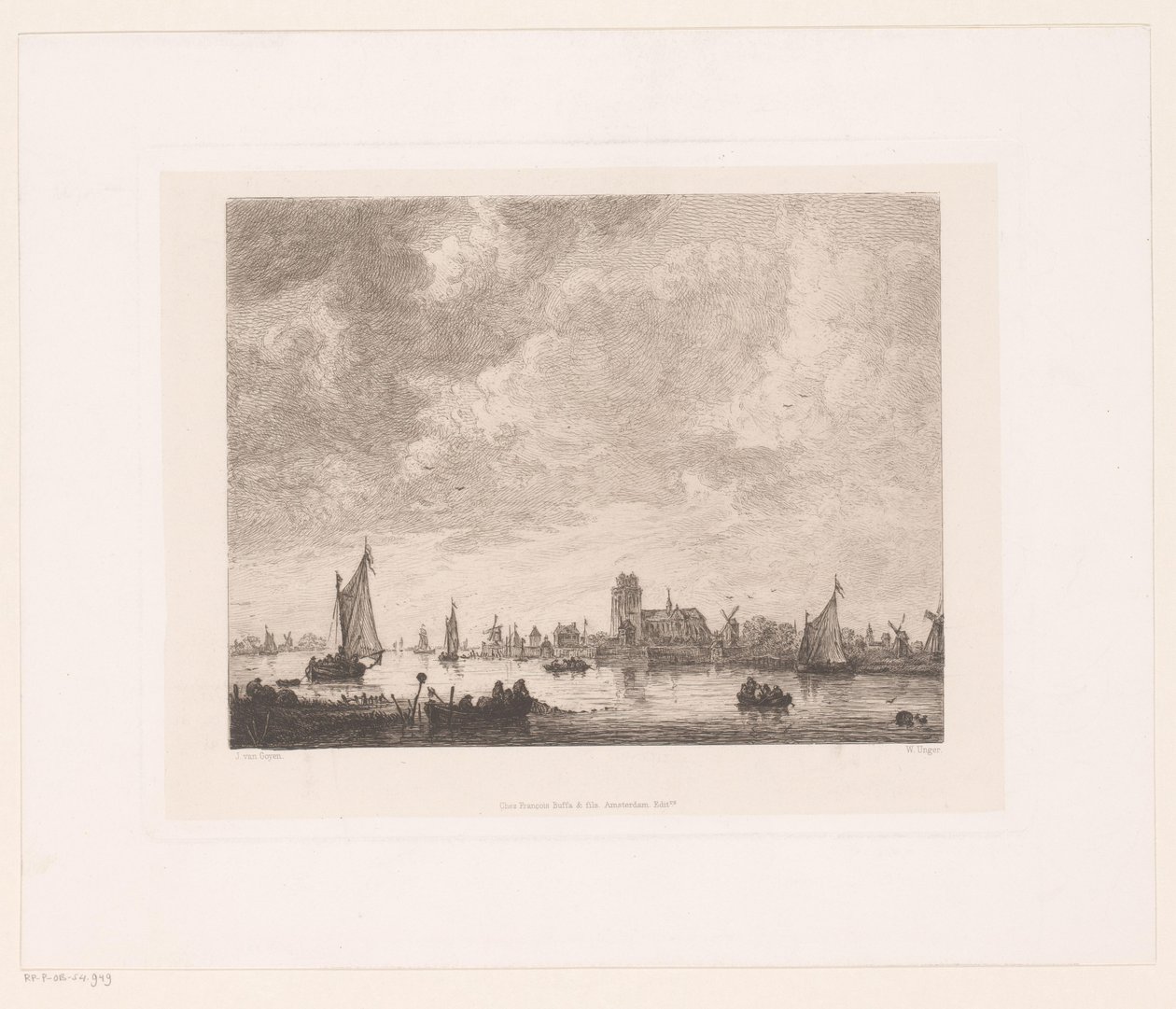 Vista do rio Merwede ao largo de Dordrecht de William Unger