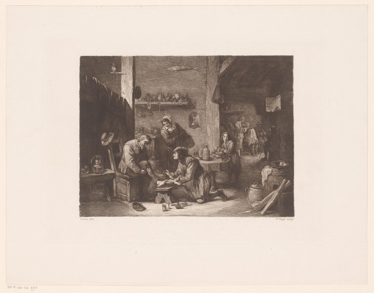 Interior com um médico e um barbeiro de William Unger