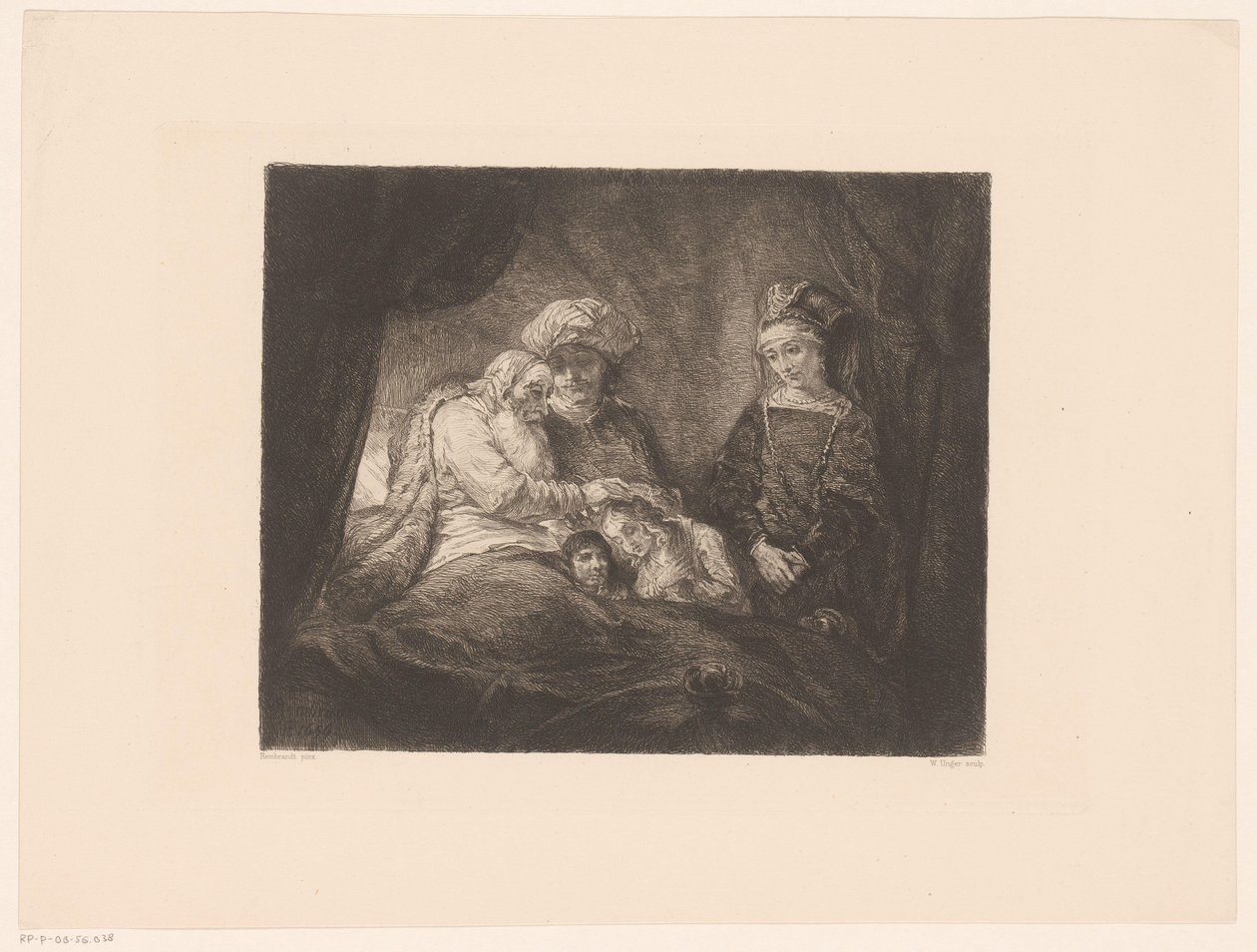 Jacob abençoa Ephraim e Manasseh de William Unger
