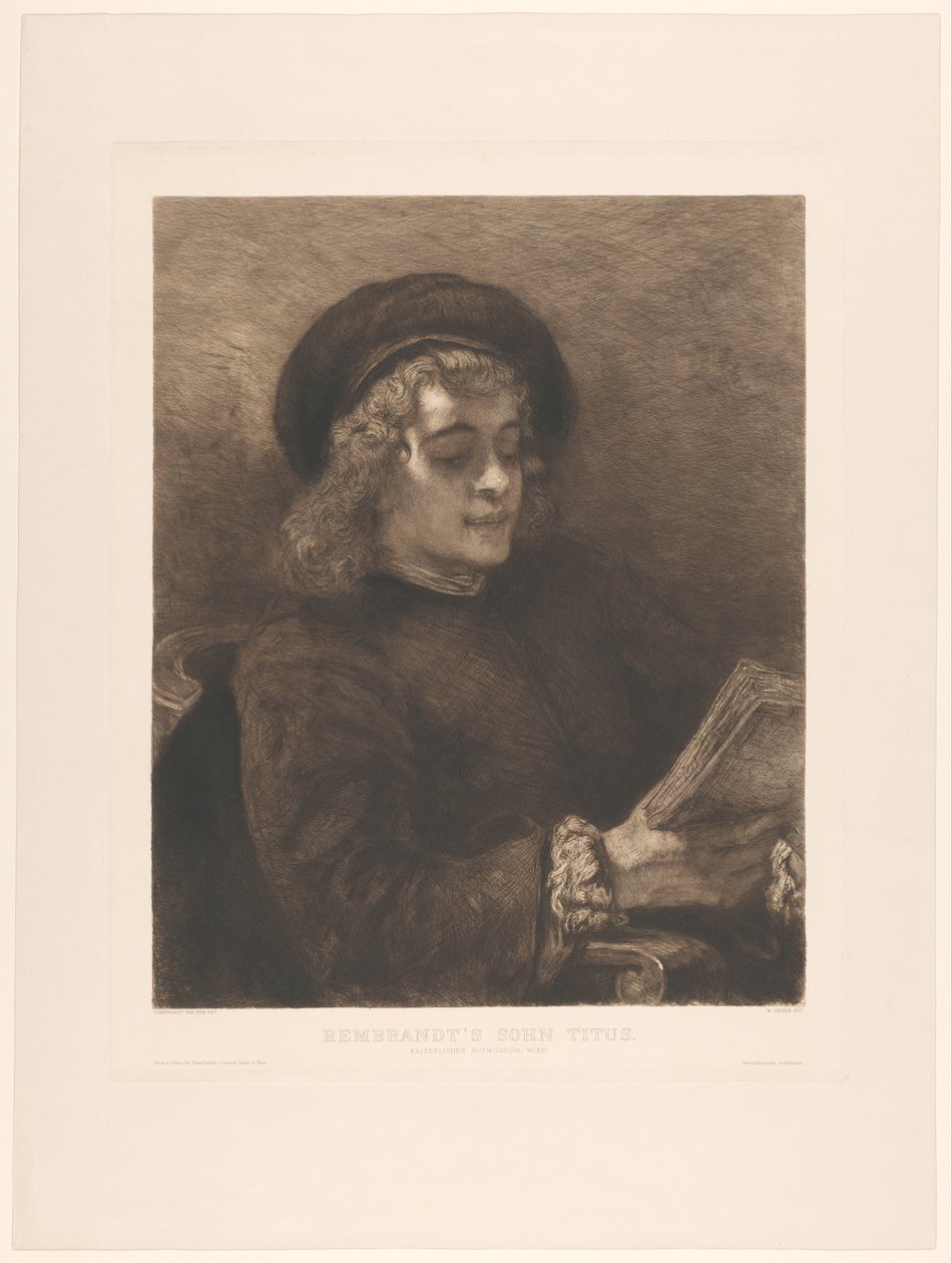 Tito, filho de Rembrandt. Sobre Rembrandt Verlag der Gesellschaft f. Arte em Viena de William Unger