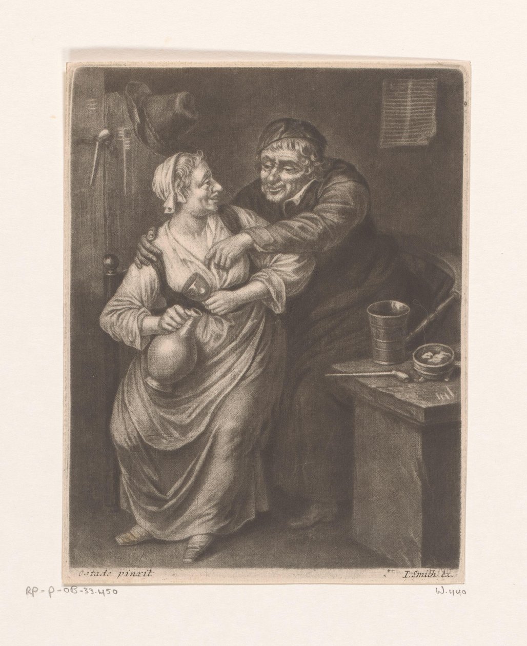 Interior da estalagem com homem e mulher a beber de William Vincent