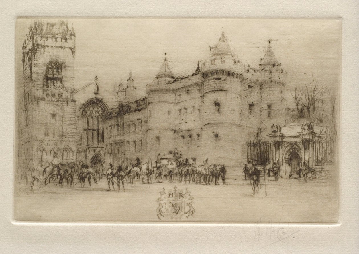 Palácio de Holyrood, Edimburgo (a rainha Maria Stuart deixa o Palácio de Holyrood) de William Walcot