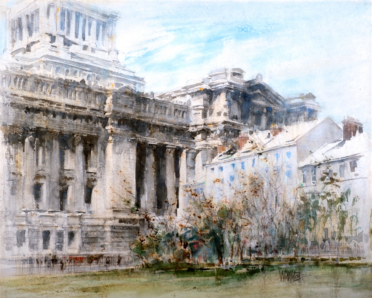O Palácio da Justiça, Bruxelas (aguarela) de William Walcot