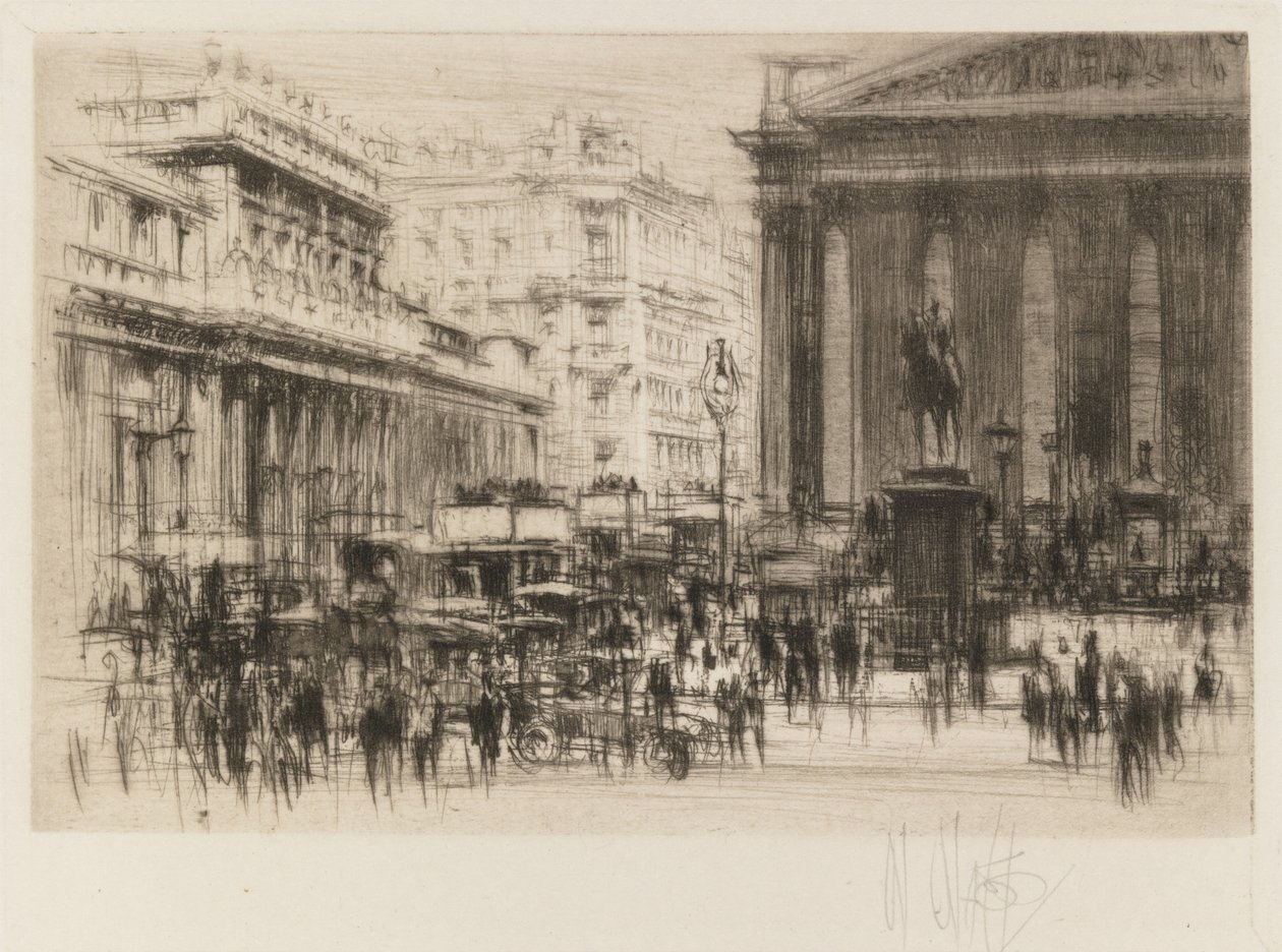 Conjunto de Londres: Banco (com o Royal Exchange) de William Walcot