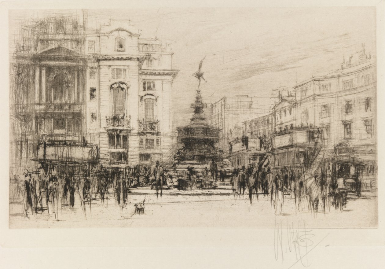 Conjunto de Londres: Piccadilly Circus com Criterion Theatre, 1924. de William Walcot