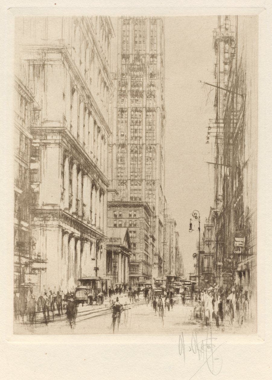 Baixa Broadway, centro de Nova York de William Walcot
