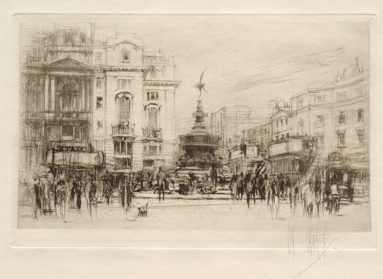 Piccadilly Circus, vista em direcção a Lower Regent Street, com o Criterion Theatre ao fundo de William Walcot