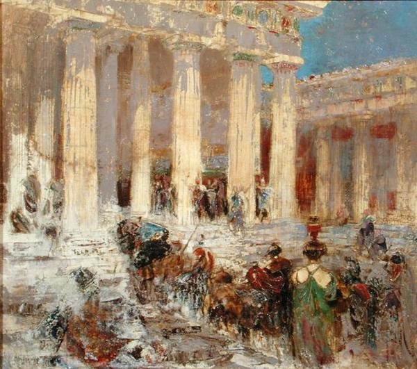 Passos do Templo (óleo sobre tela) de William Walcot
