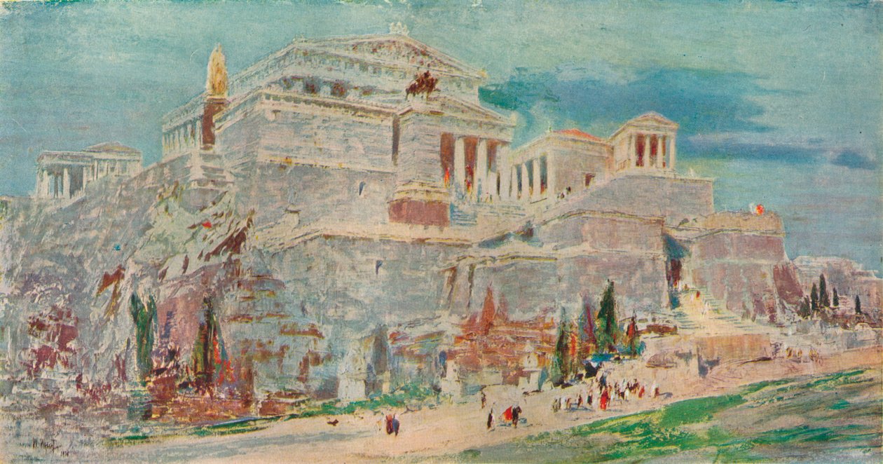 A Acrópole, Atenas, após a Restauração Romana, c1923. de William Walcot