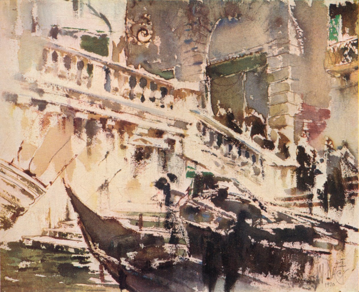 O Rialto, Veneza, 1920, 1923 de William Walcot