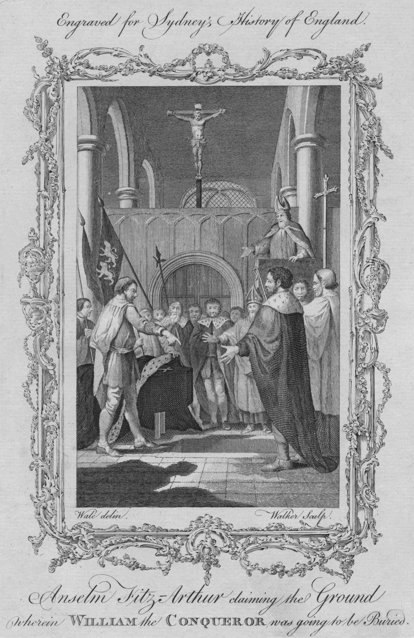 Anselm Fitz Arthur reivindicando o terreno onde William, o Conquistador seria enterrado, 1773. de William Walker