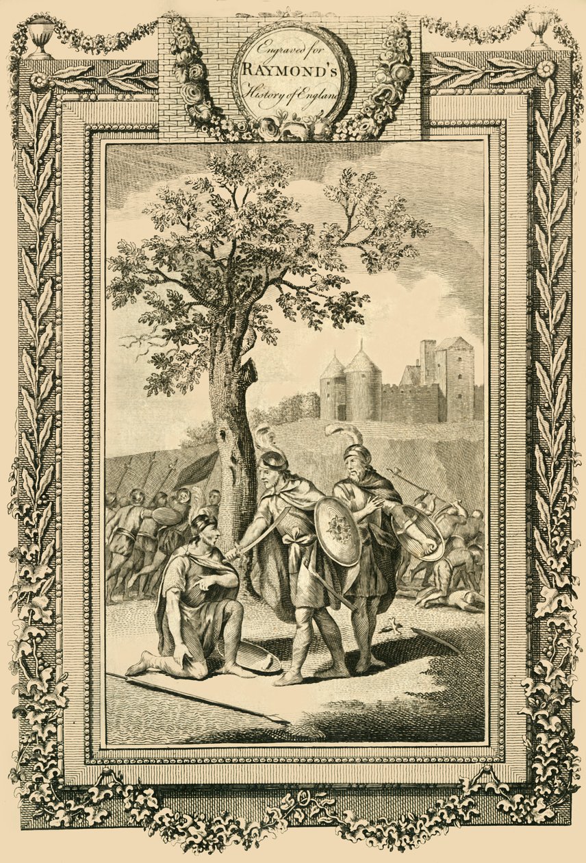 O rei Athelstan salvando a vida de seu pai, Eduardo, o Velho ..., c1786. de William Walker