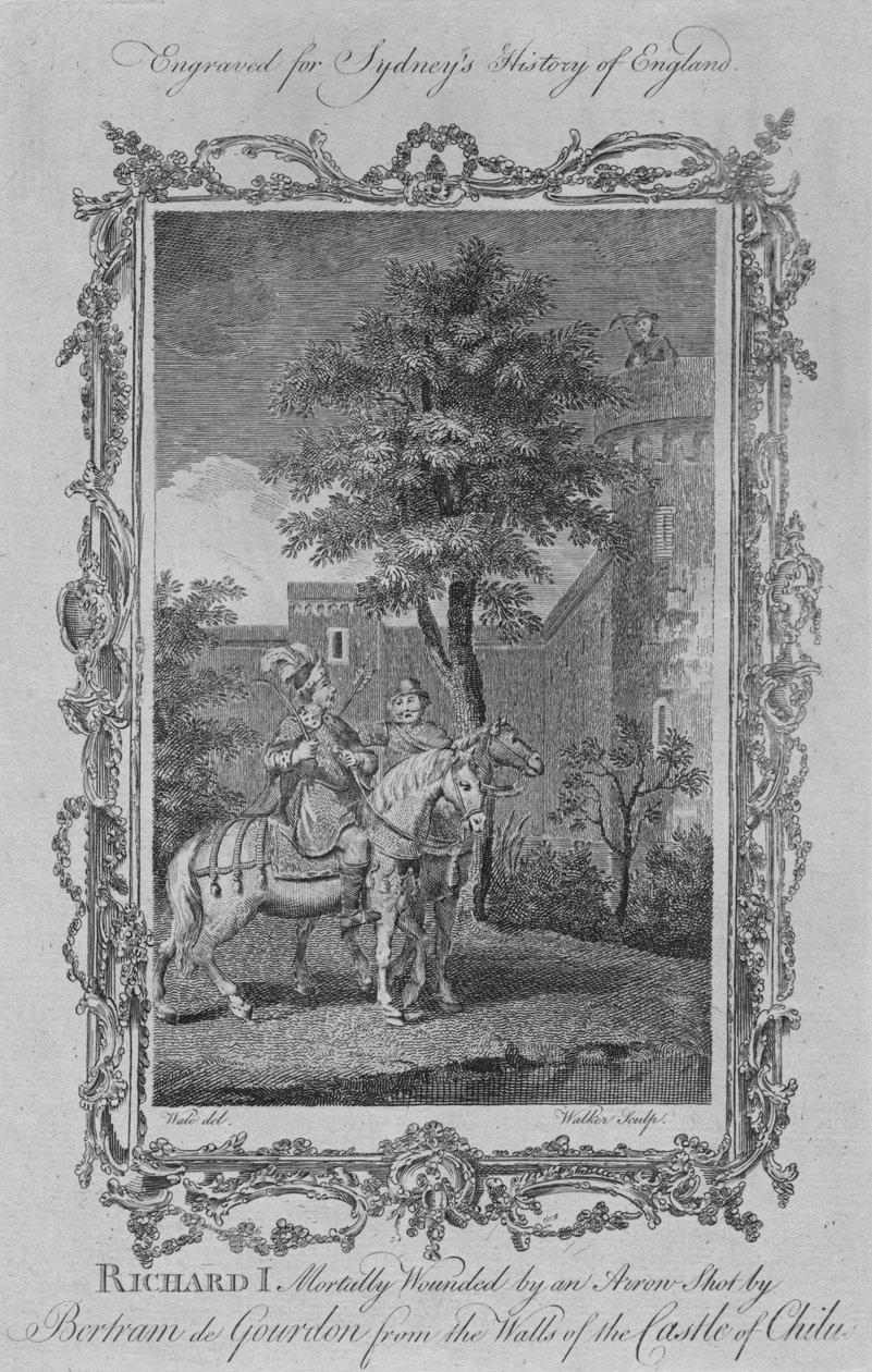Richard I mortalmente ferido por uma flecha disparada por Bertram de Gourdon das muralhas do castelo de C de William Walker