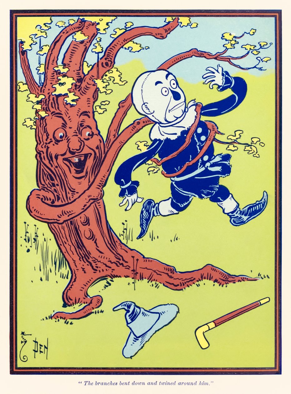 Os ramos dobraram-se e torceram-se à sua volta. de O Feiticeiro Maravilhoso de Oz, de L. Frank Baum de William Wallace Denslow
