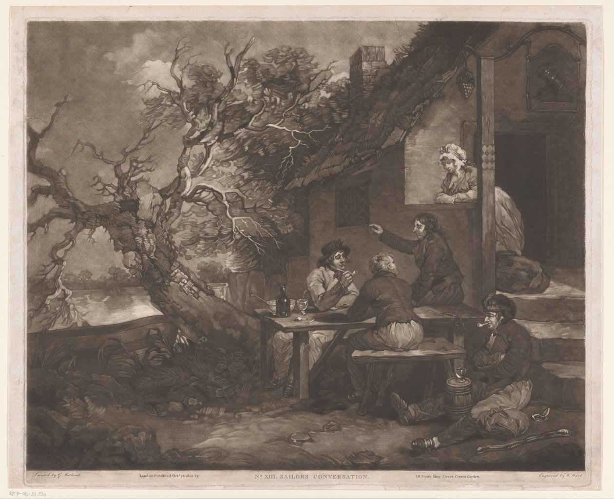 Homens conversando em uma pousada não. XIII Conversa de Marinheiros (título no objeto) de William Ward