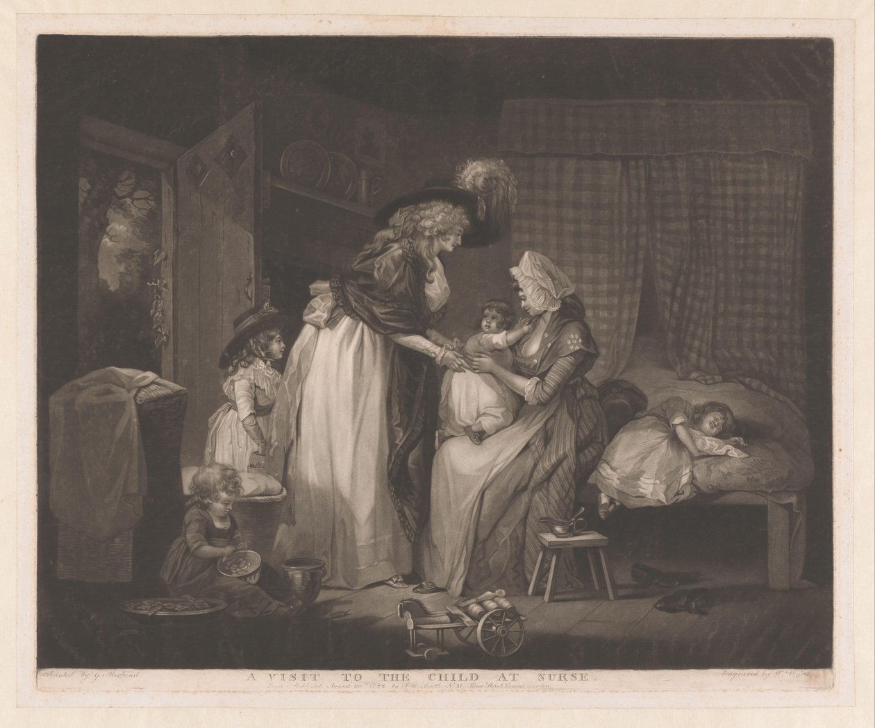 Mãe visita seu filho Uma Visita à Criança na Enfermeira (título no objeto) de William Ward
