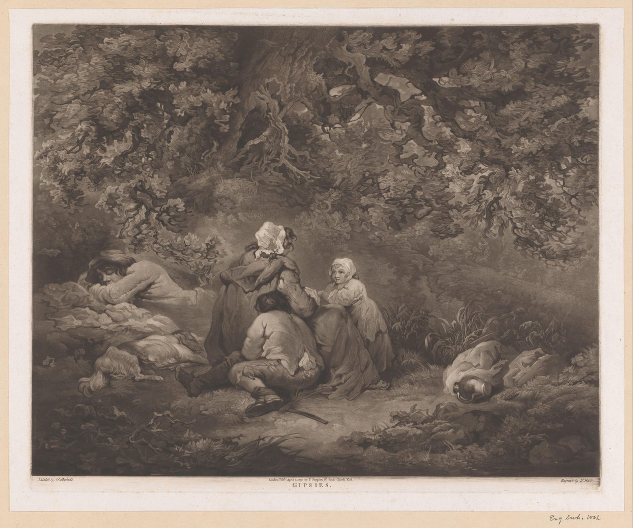 Descansando a família em uma floresta Gesso (título no objeto) de William Ward