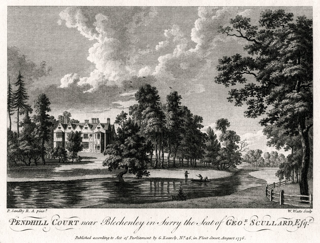 Pendhill Court perto de Bletchenley em Surry, sede de George Scullard Esquire, 1776 de William Watts