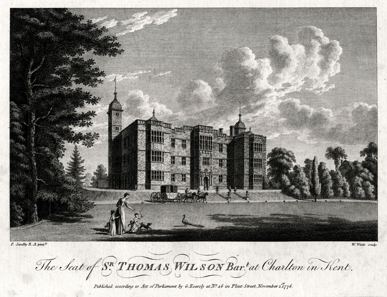 A sede de Sir Thomas Wilson Bart em Charlton, Kent, 1776 de William Watts