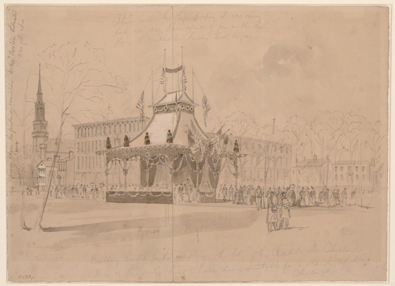 Edifício erigido para a receção do corpo do Presidente em Cleveland LCCN2004661243 de William Waud