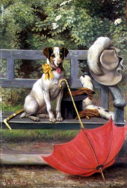 Onde é que eles estão? (óleo no painel) de William Weekes