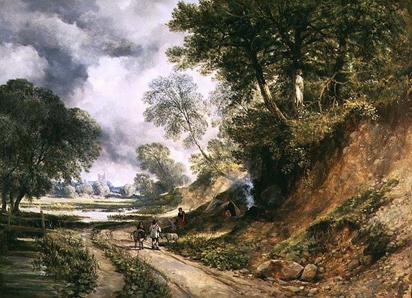 Ciganos Acampando por um Caminho (petróleo) de William West