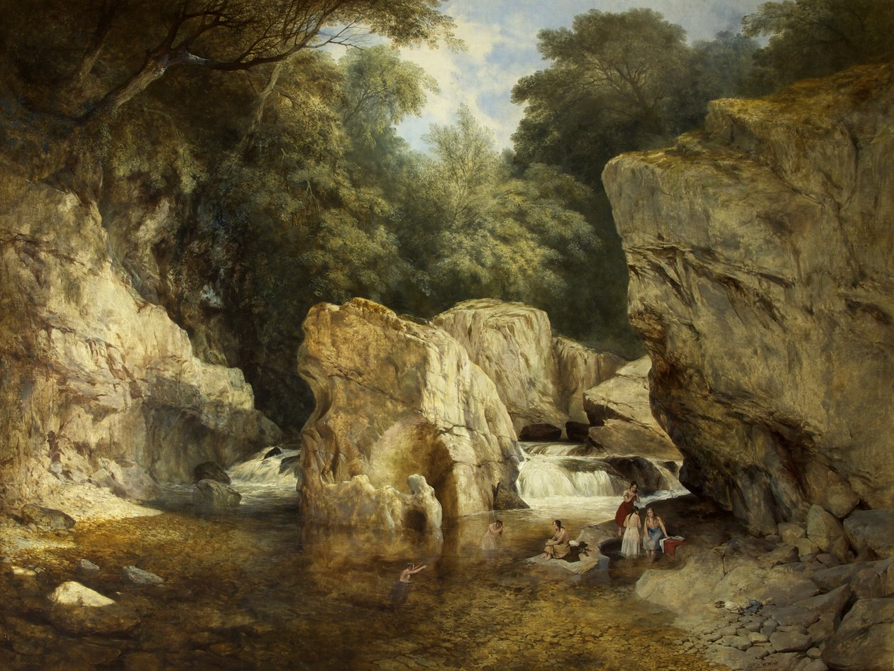 Scene in North Wales, c.1846 (óleo sobre tela) de William West