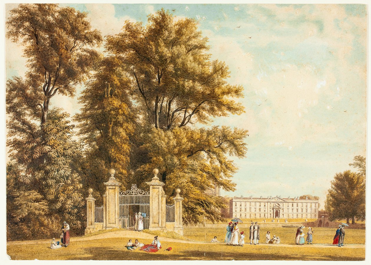 Entrada para a Avenida de Clare Hall Piece, Cambridge de William Westall