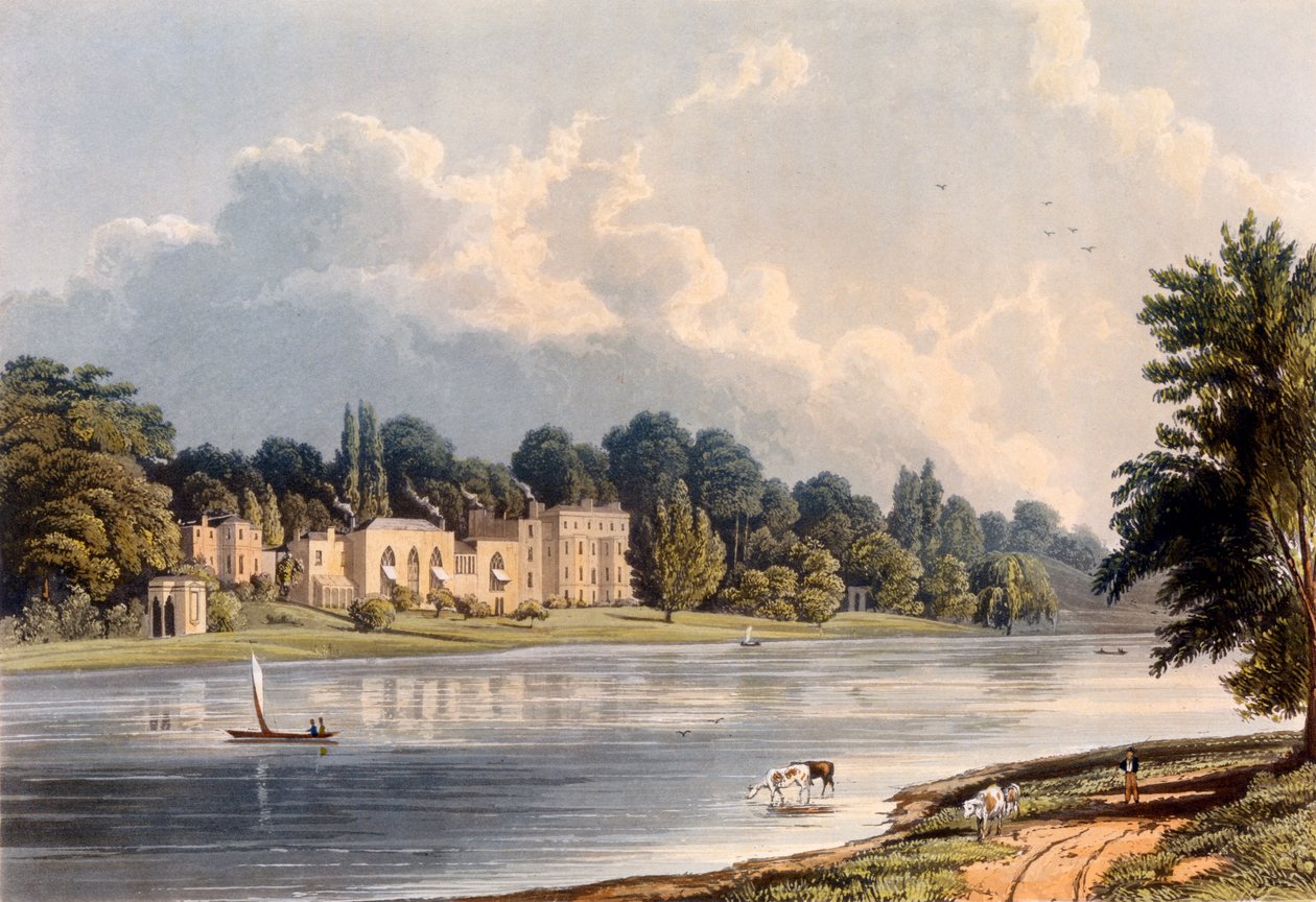 Villa do Papa em Twickenham, 1828 de William Westall