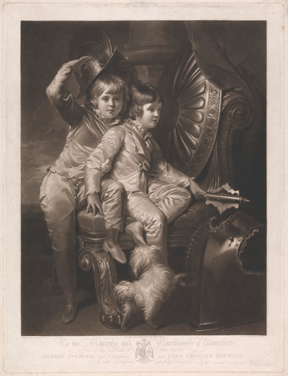 George Spencer, Conde de Sunderland, e Lord Charles Spencer de William Whiston Barney