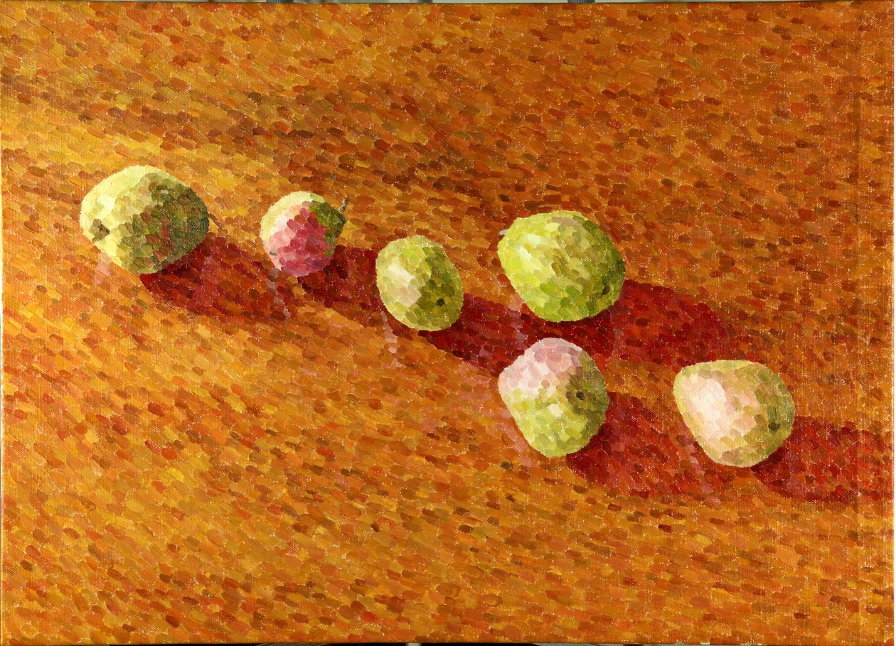 Still Life, Black Worcesters, 2013 (óleo sobre tela) de William Wilkins