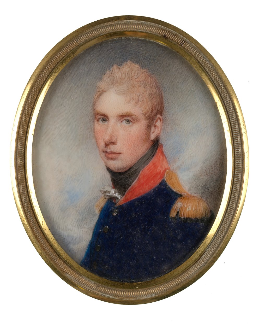 Capitão (mais tarde Tenente-Coronel) William Tyrwhitt-Drake (1785-1848), Royal Horse Guards, Maio de 1809 (miniatura em marfim) de William Wood