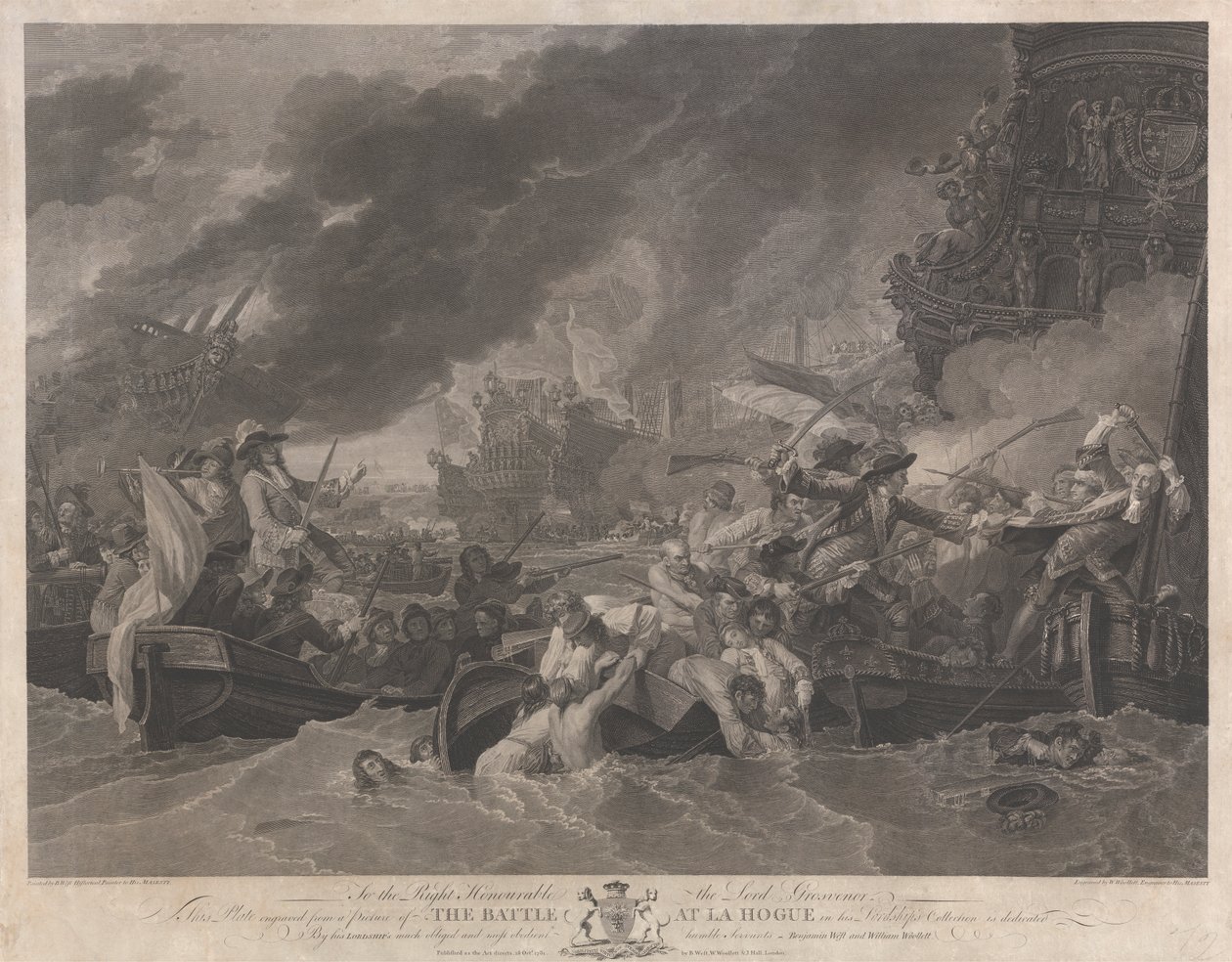 A Batalha em La Hogue de William Woollett