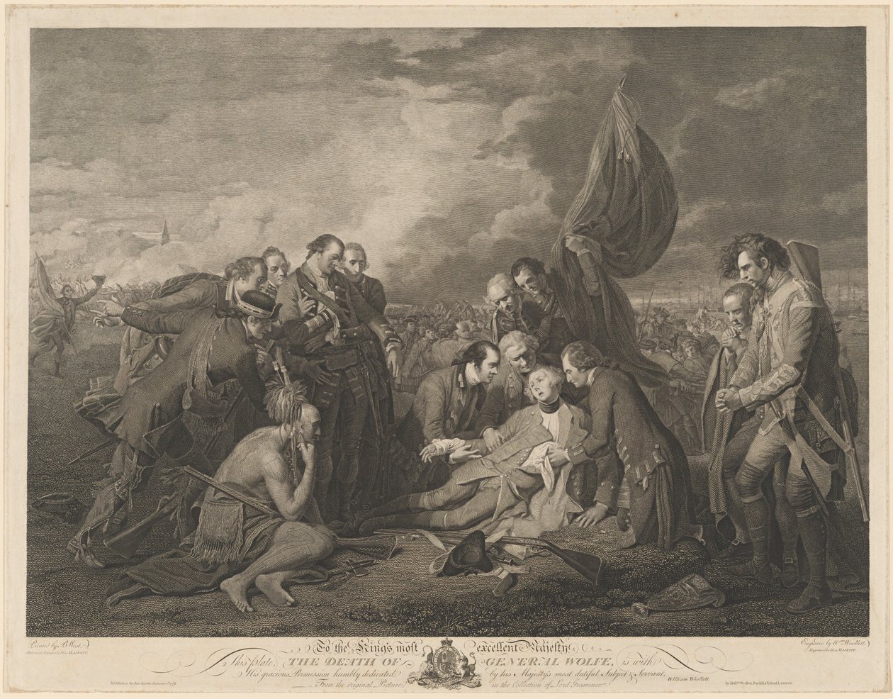 A Morte do General Wolfe de William Woollett after Benjamin West