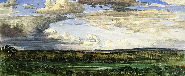 Paisagem no Norte da Europa (aguarela sobre lápis sobre papel) de William Wyld
